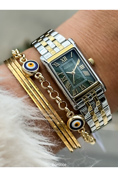 Ferrucci سلسلة ميلانو، سوار فولاذي، مقاوم للماء، لون أصفر، ساعة يد نسائية + س...