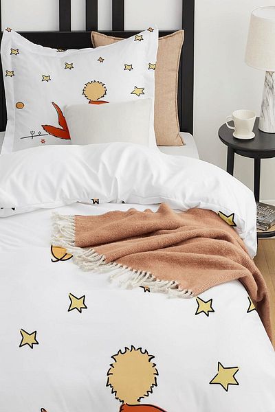 Else Dekor طقم غطاء لحاف فردي للأطفال بدون ملاءات منقوشة من Star Little Prince