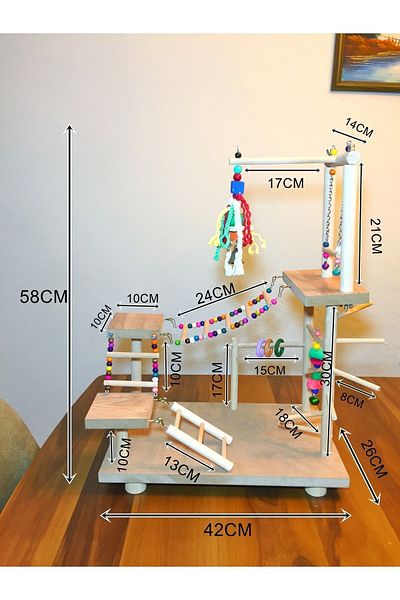 Ciko Kafes Table Top Bird Parrot Fun Playground