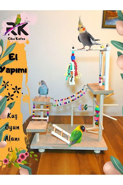 Ciko Kafes Table Top Bird Parrot Fun Playground