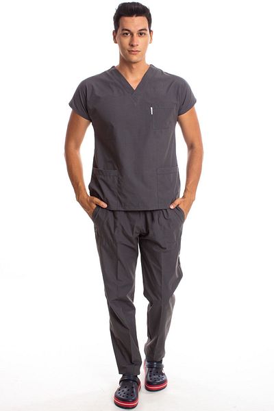 Simirna Üniforma Surgical Doctor Nurse Scrubs Smoked Jersey Set