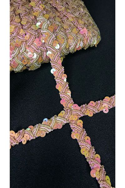 Ozpas Pink Decorative Strip - 1.5cm, Width 2m Strip with Sequin