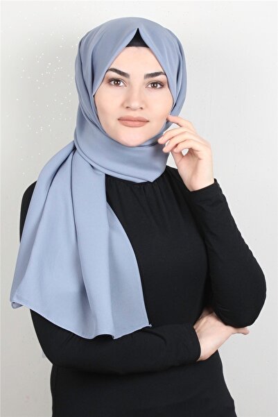 PİRAMİT Şifon Şal Düz Renk 1293-82 Buz Mavisi