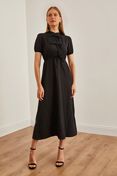 Olalook Μακρύ φόρεμα με λεοπάρ στάμπα για γυναίκες - Βαθύ κόψιμο και κορδόνια ELB-19002213