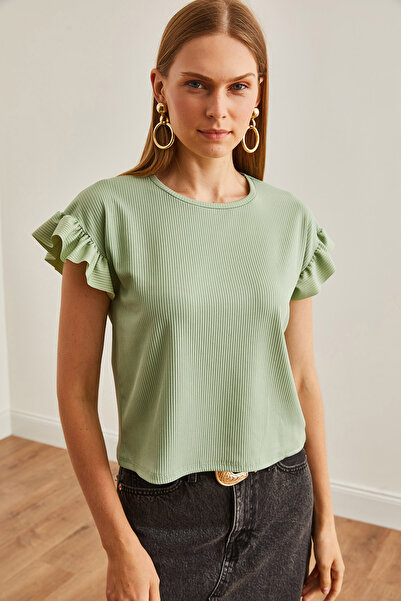 Olalook Γυναικείο μπλουζάκι Water Green Frilly Camisole - TSH-19000417