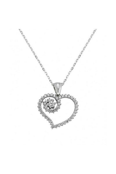 DEDE ÜNAL 925 Sterling Silver Heart Women's Silver Necklace