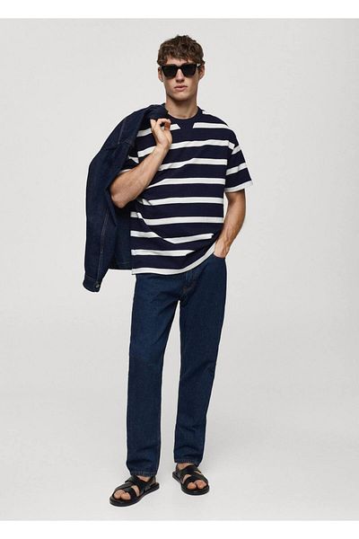 MANGO Man Gestreifte T-Shirts aus 100 % Baumwolle