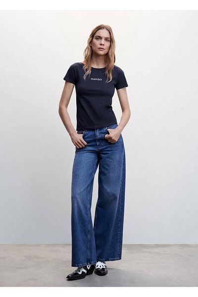 MANGO Woman Shiny Logo T-Shirt