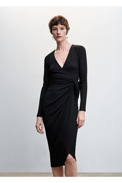 MANGO Woman Bow Wrap Dress