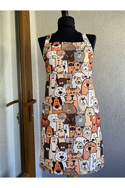 favori bonem مريلة مطبخ بنمط كلب، مريلة الشيف، ملابس الشيف، مريلة الشيف ذات ا...