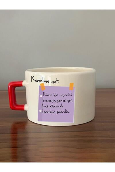 Kırtasiye Ofisi Kendime Not: Kimse Için Neşemizi Bozmaya Gerek Yok Baskılı Kı...