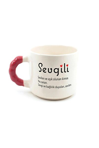 Kırtasiye Ofisi كوب خرز بمقبض أحمر مطبوع عليه عزيزي