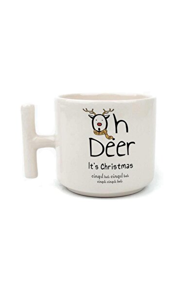 Kırtasiye Ofisi كأس سينجيل بيلز مطبوع بمقبض أبيض للعام الجديد