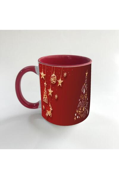 Kırtasiye Ofisi كوب عيد الميلاد الكبير باللون الأحمر مع زخارف شجرة الصنوبر ال...