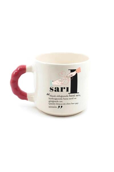 Kırtasiye Ofisi كوب مطرز بالخرز مع مقبض أحمر مطبوع