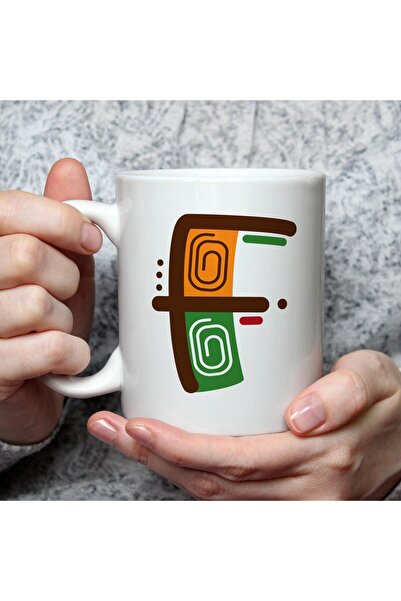 Kırtasiye Ofisi كوب سفاري أبيض مطبوع عليه حرف F