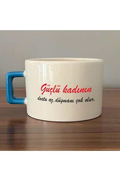 Kırtasiye Ofisi كوب C ذو مقبض أزرق مطبوع عليه عبارة "Friendly Less, Enemy Too...