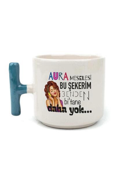 Kırtasiye Ofisi كوب Aura I'm This Candy مطبوع بمقبض أزرق