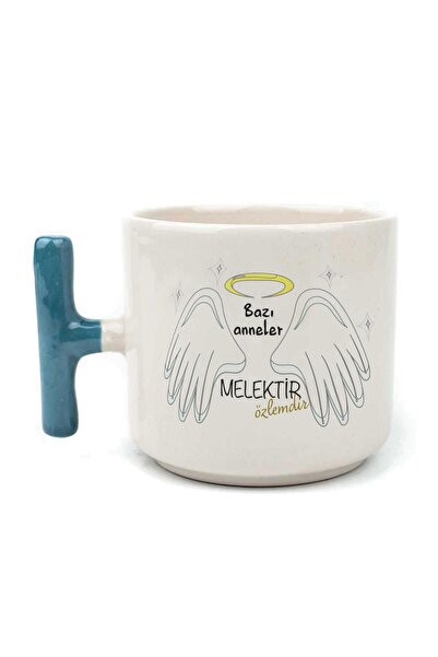Kırtasiye Ofisi كوب تي مطبوع عليه عبارة "بعض الأمهات هم ملائكة" بمقبض أزرق