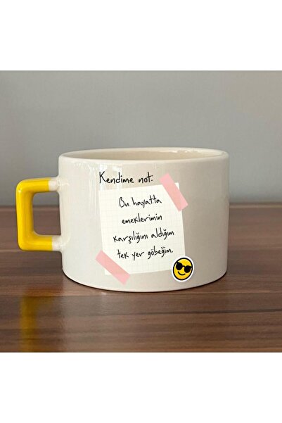 Kırtasiye Ofisi ملاحظة لنفسي: كوب C ذو مقبض أصفر مطبوع عليه عودة عملي في هذه ...