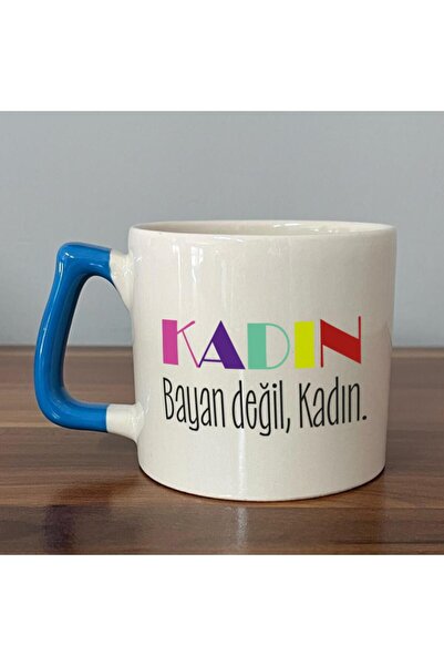 Kırtasiye Ofisi كوب نسائي أزرق اللون مطبوع عليه عبارة "Not Women