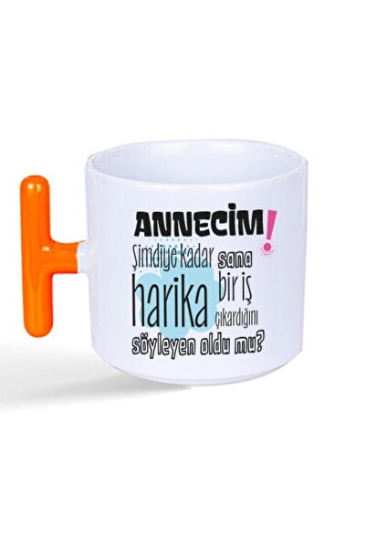 Kırtasiye Ofisi كوب برتقالي مطبوع رائع للأم من أي وقت مضى بمقبض