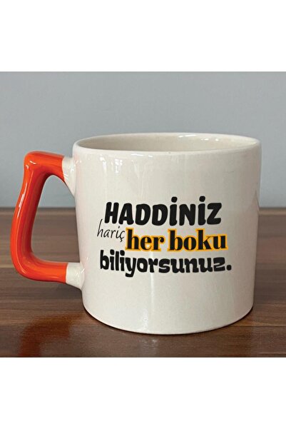 Kırtasiye Ofisi Haddiniz Hariç Her Boku Biliyorsunuz Baskılı Turuncu Kulplu D...