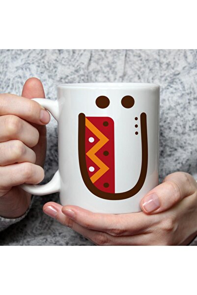 Kırtasiye Ofisi كوب سفاري أبيض مطبوع عليه حرف O