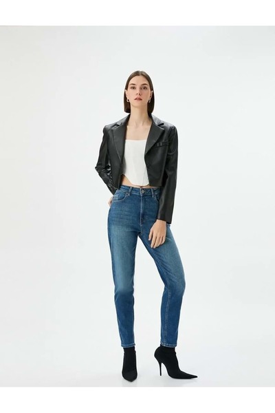 Koton Women's Clothing Trousers 4WAL40010MD Dark Indigo