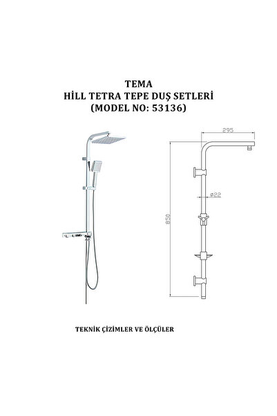 Genel Markalar Hill-tetra Tepe Duş Setleri (MODEL NO: 53136)