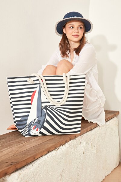 C&City Y1670-13 Kadın Plaj Çantası Çok Renkli