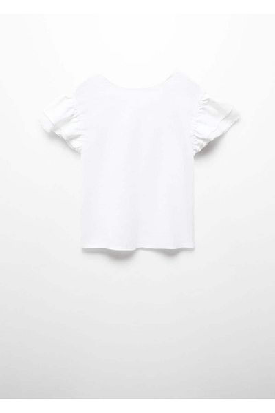 MANGO Kids Μπλούζα από λινό και κρόσινη ανάμειξη