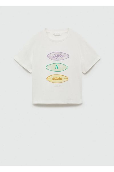MANGO Kids Κέντημα Λεπτομερές T-Shirt