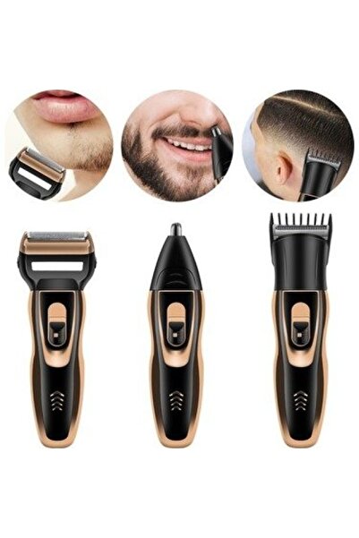 Mini Club CLZ192 Set de îngrijire a părului și a bărbii pentru bărbați cu aparat de ras cu trei capete (4172)