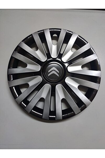 YILAPJANT 14 Inç Jant Kapağı Citroen Gri Renkli Kırılmaz 4 Adet Amblem