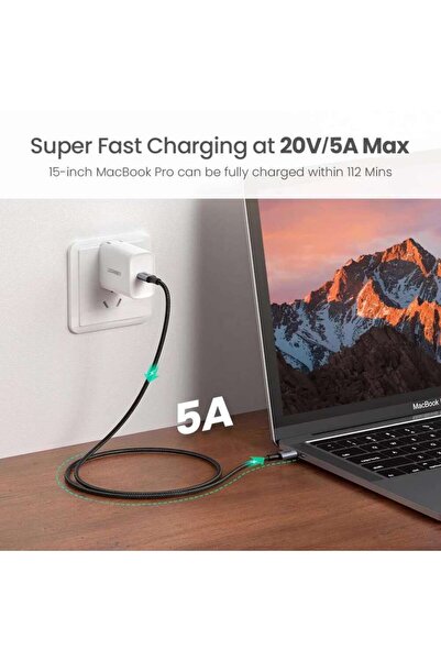 Ugreen Type-c To Type-c 100w Hızlı Şarj Ve Data Kablosu 1.5 Metre