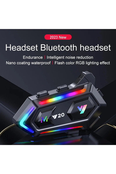 DIJITOOL Y20 Kask Kulaklık Motosiklet Bluetooth Kulaklık 5.3 Çağrı Gürültü Önleyici Rgb Işık Su Geçirmez