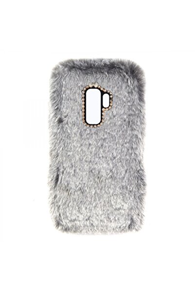 Nettech Samsung Galaxy G965 S9 Plus Uyumlu Peluş Arka Koruma Kılıf - Gri