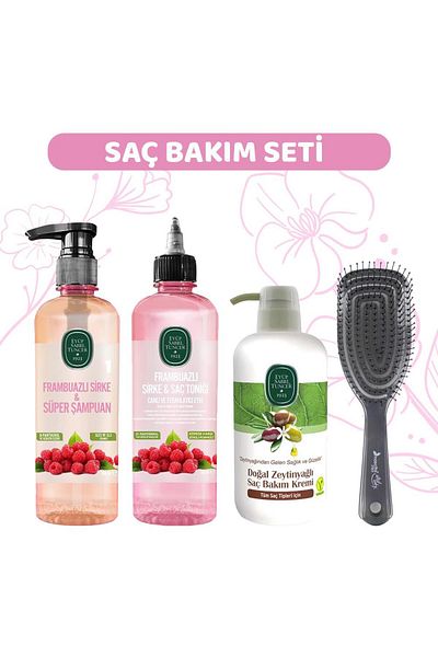 Eyüp Sabri Tuncer Raspberry Shampoo and Vinegar - Conditioner and Hair Brush