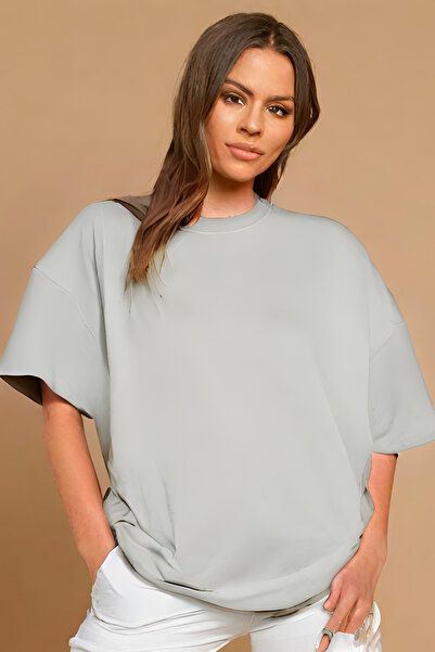 BayBayan Ženska Osnovni obična široka okrugla kragna kratka rukava T-shirt