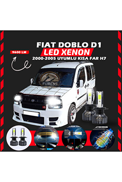 Furens Fiat Doblo D1 2000-2005 Kısa Far Uyumlu Şimşek Etkili Led Xenon Pro Se...