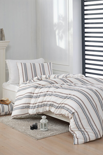 Enlora Home İpliği Boyalı Junior Nevresim Seti Tek Kişilik Nairobi Krem