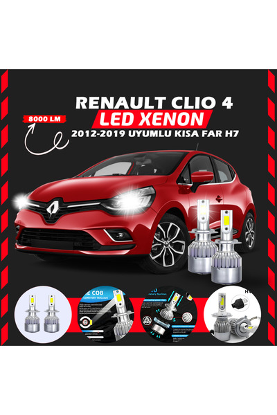 Furens Renault Clio 4 2012-2019 Kısa Far Uyumlu Şimşek Etkili Led Xenon Perfo...