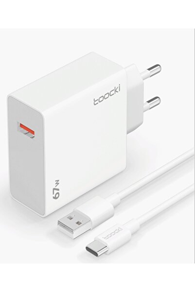 Toocki 67W USB Süper Hızlı Şarj Güç Adaptörü 6A Tip-C Kablo Hızlı Şarj Xiaomi...