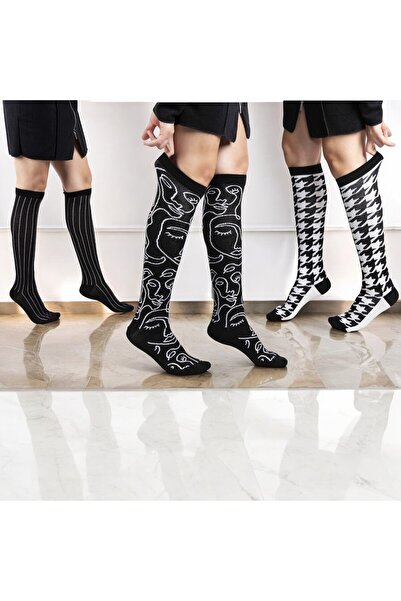 Shopiolog Дамски чорапи до коляното - комплект от 3 броя