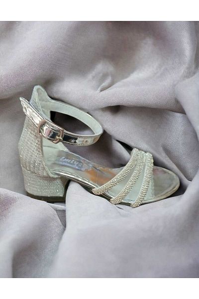 Sema Silver Evening Dress Heeled Shoes for Girls - Set of 3