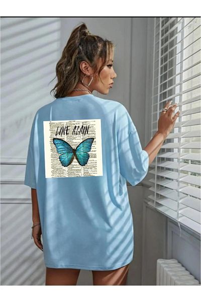 Evomind Μπλουζάκι με στάμπα με πεταλούδα Again Oversize