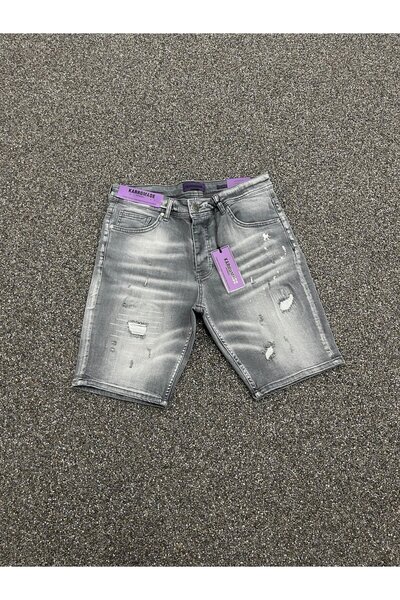 btstilist Gray Denim Shorts