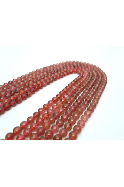 Yüksel Boncuk 6 mm Strawberry and Rose Quartz - Σειρά από φυσική πέτρα