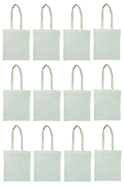 ATEKDER Baskısız 12'li Ham Bez Çanta Punch Yapımına Uygun (35x40 cm  145 gr 4...